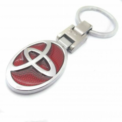 

eShop24x7 TOYOTA Red Heavy Metal imported keyring chrome car logo Key Chain