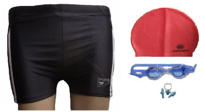 

Syndicate sports Swimming Goggles, Silicone Cap with Mens Swim Shorts Swimming Kit
