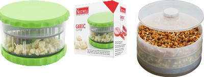 

Nestwell Garlic crusher WITH 3 pc Sprout maker Garlic crusher WITH Sprout maker Multicolor Kitchen Tool Set(Multicolor)