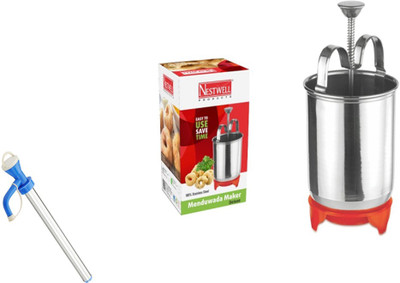 Nestwell OIL PUMP WITH MENDUWADA MAKER KITCHEN TOOL SET Oil Pump WITH Menduwada maker Multicolor Kitchen Tool Set(Multicolor)