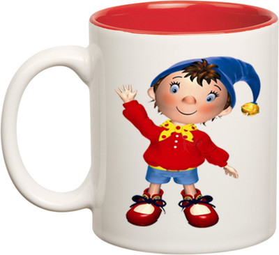 

Huppme Noddy Inner Red Coffee Ceramic Mug(350 ml), Red;white