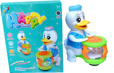 

TALKING GANESHA BATTERY OPERATED DRUMMER DUCK WITH DAZZLING LIGHTS & MUSIC BUMP & GO TOY FOR KIDS(Multicolor)
