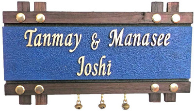 

Artica Wooden Royal Name Plate(Brown, Blue)