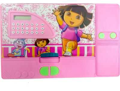 

NeoTask jumbo Dora smart kids calculator Art Plastic Pencil Box(Set of 1, Pink)