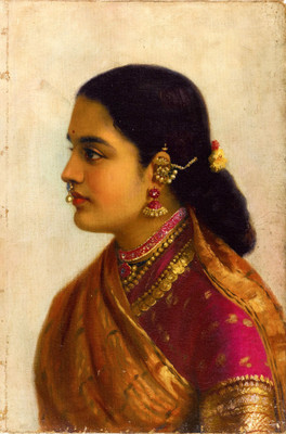 

Portrait Of A Young Woman in Russet And Crimson Sari Paper Print(12 inch X 8 inch)