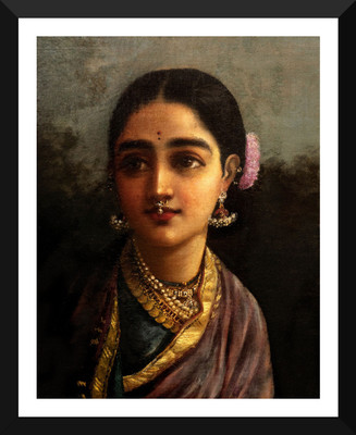 

Radha In The Moonlight - Portrait Collection - Small Size Premium Quality Ready To Hang Framed Paper Print(12 inch X 9 inch)