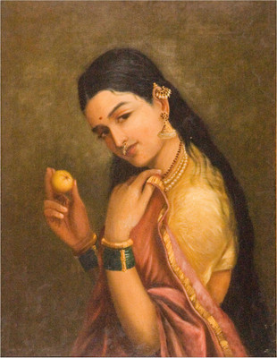 

Woman Holding A Fruit - Portrait Collection Paper Print(18 inch X 14 inch)