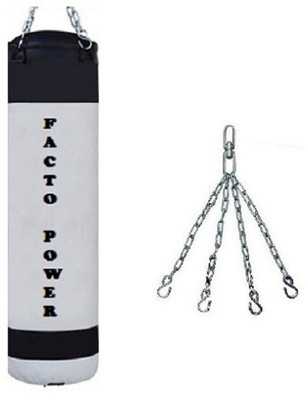 

FACTO POWER 6.5 Feet Long, P.U Material, WHITE & BLACK Color, Unfilled with Chain Hanging Bag(4.5, 54 kg)