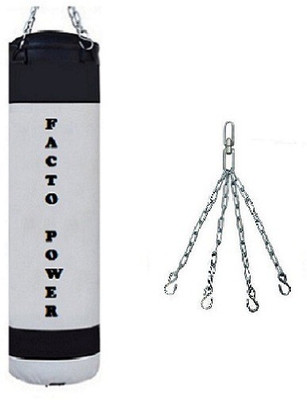 

FACTO POWER 6.5 Feet Long, P.U Material, WHITE & BLACK Color, Unfilled with Chain Hanging Bag(3, 36 kg)