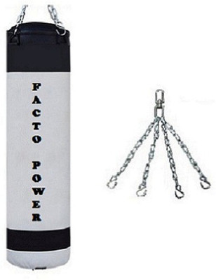 

FACTO POWER 6.5 Feet Long, P.U Material, WHITE & BLACK Color, Unfilled with Chain Hanging Bag(2, 24 kg)