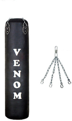 

Venom 2.5 FEET LONG , P.U MATERIAL , UNFILLED WITH CHAIN Hanging Bag(2.5, 30 kg)
