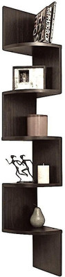 

Masterwood brown zigzag wall shelf MDF Wall Shelf(Number of Shelves - 5)