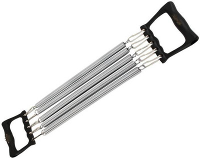 

Vector X 5 Spring Fitness Chest Exerciser Expander Equipment for Gym or Home Workout Resistance Tube(Silver, Black), Black;silver