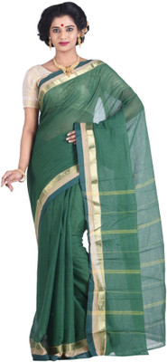 

Purabi Woven Tant Cotton Saree(Green)