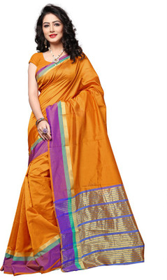 manvaa Woven Fashion Polycotton, Poly Silk Saree(Multicolor)