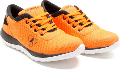 

Zixer Mesh Walking Shoes For Men(Black, Orange, Bold black::gold orange