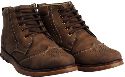 

FAUSTO Trendy Boots For Men(Bronze, Coffee