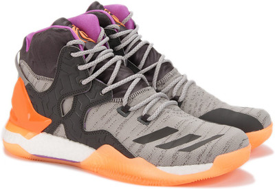 Adidas D Rose Primeknit Basketball Shoes For Men Grey Shopur