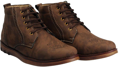 

FAUSTO Trendy Boots For Men(Bronze, Coffee
