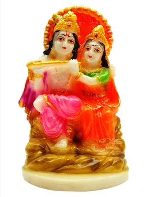 

Smstraders Siting Radha Krishna Decorative Showpiece - 9.5 cm(Polyresin, Multicolor)