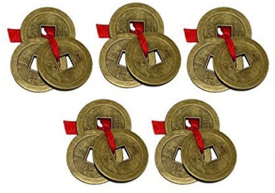 Atharv Enterprises Set of 15 Lucky Coin- Home/Office Decor & Personal Gifting Decorative Showpiece  -  3 cm(Iron, Gold)