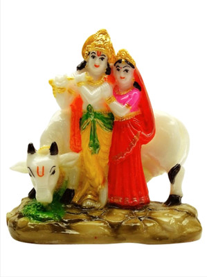 

Smstraders Cow Radha Krishna Decorative Showpiece - 10.5 cm(Polyresin, Multicolor)