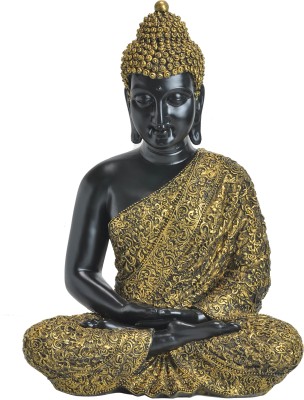 Guru Kripa Polyresin Meditating Buddha Big Decorative Showpiece  -  63 cm(Polyresin, Black)