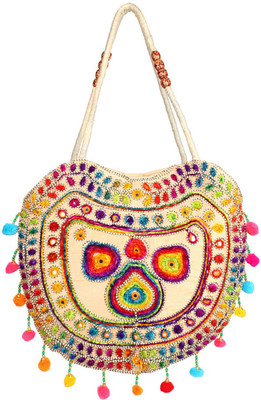 

Saashiwear Women Casual White Polyester Shoulder Bag
