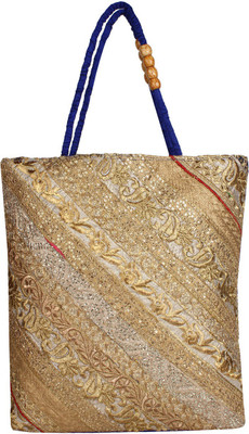 Saashiwear Women Casual Gold Polyester Shoulder Bag