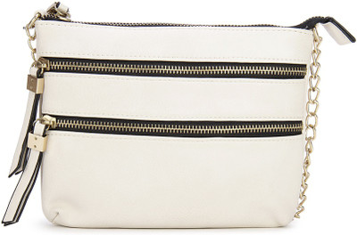 

Call It Spring Women Casual White Genuine Leather Sling Bag