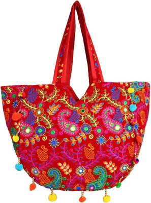 

Saashiwear Women Casual Red Velvet Shoulder Bag