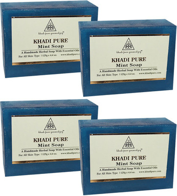 Khadi Pure Herbal Mint Soap(500 g, Pack of 4)