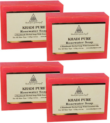 

Khadi Pure Herbal Rose Water Soap(500 g, Pack of 4)