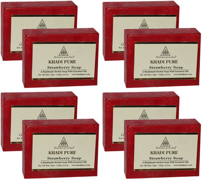 Khadi Pure Herbal Strawberry Soap(1000 g, Pack of 8)