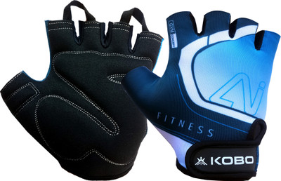 

Kobo Exercise Weight Lifting Grippy Hand Protector Padded Training Gym & Fitness Gloves (L, Multicolor), Black
