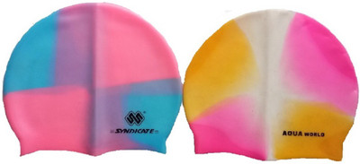 

Syndicate Sports TFUJKHKJ Swimming Cap(Pink, Pack of 2), Pink;sky blue