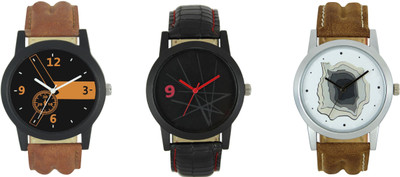 

Keepkart LOREM 001 009 008 Stylish Leather Strap Rich Look Watches Combo For Boys And Men Watch - For Boys