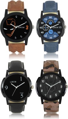 LOREM W06-2-3-4-6 New Stylish Best Designer Combo Hand Watch  - For Men   Watches  (LOREM)
