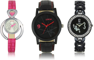 View LOREM W06-8-201-205 New Stylish Best Designer Combo Hand Watch  - For Men & Women Wrist Watches Price Online(LOREM)