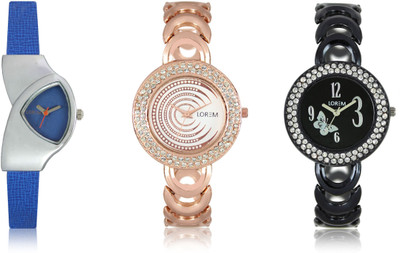 View LOREM W06-201-202-208 New Stylish Best Designer Combo Hand Watch  - For Women Wrist Watches Price Online(LOREM)