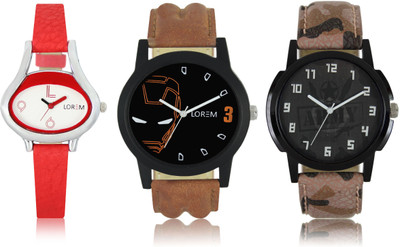 

LOREM W06-3-4-206 New Stylish Best Designer Combo Hand Watch - For Men & Women