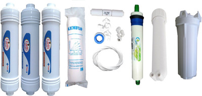 

Earth Ro System Earthrosystem 1 Year RO service Kit with Inline set and earth80 gpd membrane Solid Filter Cartridge(0.001, Pack of 11)