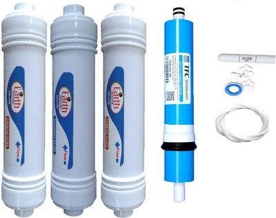 

Earth Ro System Earthrosystem 1 Year RO TFC service Kit with Inline set Solid Filter Cartridge(0.001, Pack of 8)