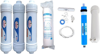 Shopping Store 1 Year CSM membrane and RO service Kit with Inline set Solid Filter Cartridge(0.001, Pack of 10)