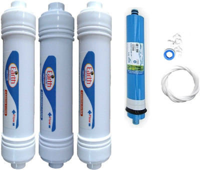 

Earth Ro System Earthrosystem 1 Year RO service Kit with hitech membrane and Inline set Solid Filter Cartridge(0.001, Pack of 7)