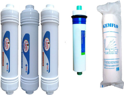 

Earth Ro System Earthrosystem 1 Year RO service Kit,tlc membrane with Inline set Solid Filter Cartridge(0.001, Pack of 5)