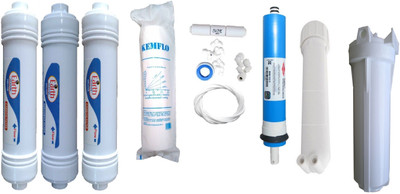 

Earth Ro System Earthrosystem 1 Year RO service Kit with Inline set and filmtec dow membrane Solid Filter Cartridge(0.001, Pack of 11)