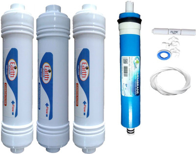 

Earth Ro System Earthrosystem 1 Year RO service Kit ,Earth 75 GPD membrane with Inline set Solid Filter Cartridge(0.001, Pack of 8)