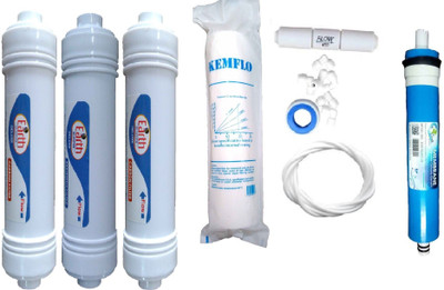 

Earth Ro System Earthrosystem 1 Year RO service Kit, C-top 75 gpd membrane with Inline set Solid Filter Cartridge(0.001, Pack of 9)