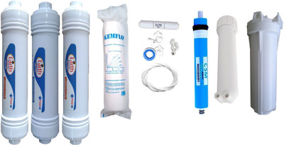 

Shopping Store 1 Year RO service Kit with Inline set and CSM membrane Solid Filter Cartridge(0.001, Pack of 11)